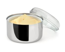Manteigueira Margarineira Pote Inox Tampa Acrílico Conservar Manteiga Margarina Na Geladeira