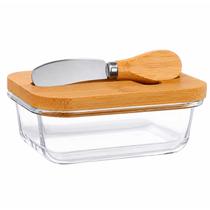 Manteigueira Monaco c/ Espátula Aço Inox e Tampa Madeira 15,5cm Manteigueira Monaco c/ Espátula Aço Inox e Tampa Madeira 15,5cm