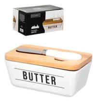 Manteigueira Porta Manteiga Haukskraft 400ml Branca Cerâmica Branco