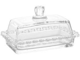 Manteigueira Porta Manteiga Vidro Cristal Com Tampa Florzinha Wolff Daisy Grande