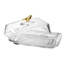 Manteigueira Retangular com Tampa Golden Bird 18cm wolff