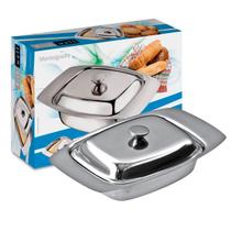 Manteigueira Retangular Inox Com Tampa