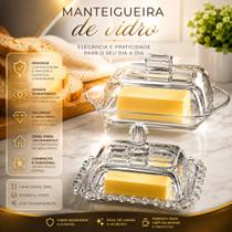Manteigueira Vidro Cristal com Tampa Condimento para Manteiga e Margarina 59ML Francesa Manteigueira Vidro Cristal com Tampa Condimento para Manteiga e Margarina 59ML Francesa