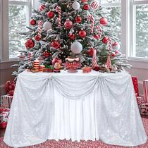 Mantel B-COOL Láser Plateado con Lentejuelas 229x229 cm Navidad