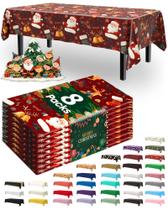 Mantel desechable Pureegg, paquete de 8, 137x274 cm, color rojo navideño