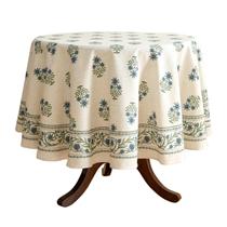 Mantel Redondo ISAENNE de Lino Blanco de 170 cm de Diámetro