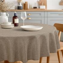 Mantel redondo JIUZHEN de 127 cm resistente a derrames color caqui