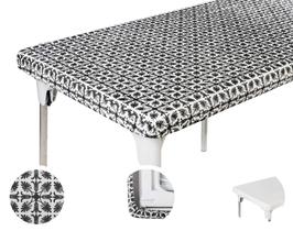 Mantel TopTableCloth 180x75 cm patrón negro de plástico Mantel TopTableCloth 180x75 cm patrón negro de plástico