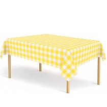 Manteles CINSOEN Paquete de 12, a Cuadros Amarillos y Blancos, 137x274 cm