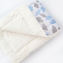 Mantinha Bebê Dupla Face Com Sherpa Cobertor Infantil Grossa - Varias Estampas