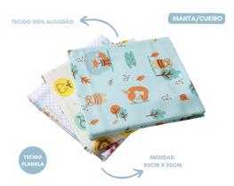 Mantinha/cueiro 03-peças 100% algodão - tecido flanela Mantinha/cueiro 03-peças 100% algodão - tecido flanela