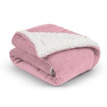 Mantinha De Berço Fleece Sherpa Para Bebê Super Qualidade Rosa