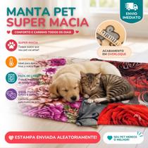 Mantinha Pet Cobertor Coberta Microfibra Manta Soft Estampado Macia Quente Cachorro Gato 90cm