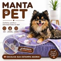 Mantinha Pet Cobertor Coberta Microfibra Soft Estampado Macia Quente Cachorro Gato 90cm x 90cm
