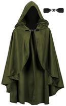 Manto medieval UQJE com capuz, veludo, capa renascentista, verde Manto medieval UQJE com capuz, veludo, capa renascentista, verde
