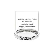 Mantra Ring ZenVib Let Them Zero Fcks Given para mulheres Mantra Ring ZenVib Let Them Zero Fcks Given para mulheres