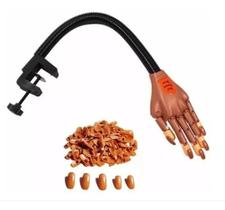 Mão Articulada Treino Manicure Unhas Gel Acrigel Postiça Kit Mão Articulada Treino Manicure Unhas Gel Acrigel Postiça Kit