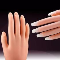 Mão Falsa Manicure Unhas Gel Acrygel Fibra Porcelana Flexível Articulada