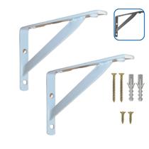 Mão Francesa 35 cm Kit 2pçs Suporte Cantoneira p/ Prateleira