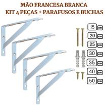 Mão Francesa 4 peças Suporte Cantoneira para Prateleira 15cm 20cm 25cm 30cm 35cm 40cm 50cm