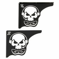 Mão Francesa Aço Preta 20cm Caveira Gamer Decorativa para Prateleira Zarg