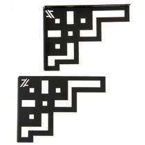 Mão Francesa Arabesco 20cm Abstrato Quadrado Preto Aço para Prateleira Zarg Mão Francesa Arabesco 20cm Abstrato Quadrado Preto Aço para Prateleira Zarg