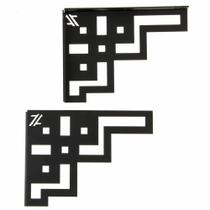 Mão Francesa Arabesco 20cm Abstrato Quadrado Preto Aço para Prateleira Zarg Mão Francesa Arabesco 20cm Abstrato Quadrado Preto Aço para Prateleira Zarg