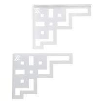 Mão Francesa Arabesco 20cm Quadrados Abstrato Branco Aço Zarg Mão Francesa Arabesco 20cm Quadrados Abstrato Branco Aço Zarg