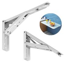 Mão Francesa Cantoneira Retrátil Suporte Mesa Dobrável Reforçada 30cm