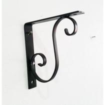 Mão francesa de Ferro Colonila Reforçada15x15cm Preta