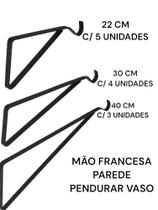 Mão Francesa de Ferro para Parede Suporte Reforçado para Vasos ou xaxins Várias Medidas Mão Francesa de Ferro para Parede Suporte Reforçado para Vasos ou xaxins Várias Medidas
