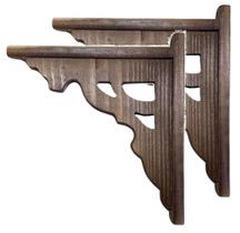 Mão francesa de madeira Arabesco 2 peças 24x20