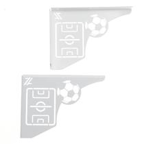 Mão Francesa Decorativa 20cm Campo de Futebol Aço Branco para Prateleira Zarg
