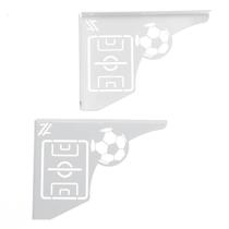 Mão Francesa Decorativa 20cm Campo de Futebol Aço Branco para Prateleira Zarg