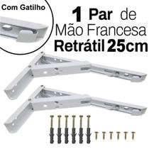 Mão francesa dobrável de encaixe retrátil com gatilho 24cm Parede