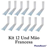 Mão Francesa Invertida 21cm Ferro Industrial Kit 12 Peças Cor Branca Medcombo