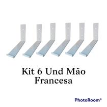 Mão Francesa Invertida 21cm Ferro Industrial Kit 6 Peças Cor Branca Medcombo