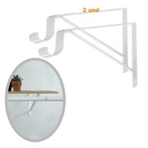 Mão Francesa Leve Branco 25cm Com Suporte Para Varão 2 und Bestfer Mão Francesa Leve Branco 25cm Com Suporte Para Varão 2 und Bestfer