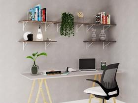 Mão Francesa Leve Com Kit Parafuso Cor Do Produto Epoxi:PretoMedidas:40 cm