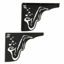 Mão Francesa Ornamentada Música Saxofone 20cm Preta Aço Zarg Mão Francesa Ornamentada Música Saxofone 20cm Preta Aço Zarg