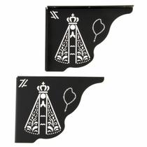 Mão Francesa Ornamentada Nossa Senhora Aparecida Aço Preto 20cm Mão Francesa Ornamentada Nossa Senhora Aparecida Aço Preto 20cm