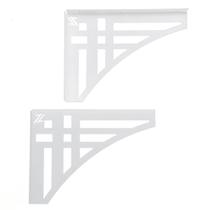 Mãos Francesas para Prateleira 20 cm Abstrata Linhas Retas Branca Aço Zarg Mãos Francesas para Prateleira 20 cm Abstrata Linhas Retas Branca Aço Zarg