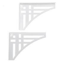 Mãos Francesas para Prateleira 20 cm Abstrata Linhas Retas Branca Aço Zarg Mãos Francesas para Prateleira 20 cm Abstrata Linhas Retas Branca Aço Zarg