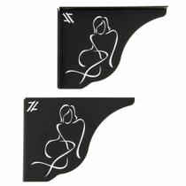 Mãos Francesas Pretas 20cm Silhueta Mulher Ornamentada em Aço Zarg Mãos Francesas Pretas 20cm Silhueta Mulher Ornamentada em Aço Zarg