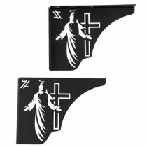Mãos Francesas Pretas Decorativas 20cm Jesus Cristo Cruz em Aço Ornamentada Mãos Francesas Pretas Decorativas 20cm Jesus Cristo Cruz em Aço Ornamentada