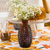 MAOU VASO 14x8x8cm VIDRO MARROM LUSTRADO