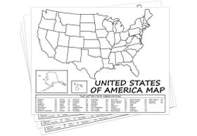 Map Poster S Superfine Printing dos Estados Unidos com abreviatura estadual