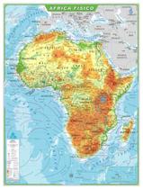 Mapa África Físico Continentes - COM SUPORTE - Bia Mapas