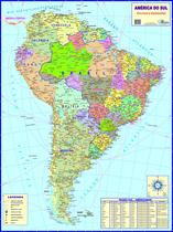 Mapa América do Sul Político e Rodoviário 120x90cm Gigante