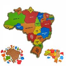 Mapa Brasil Brinquedo Educativo Quebra cabeça Pedagógico